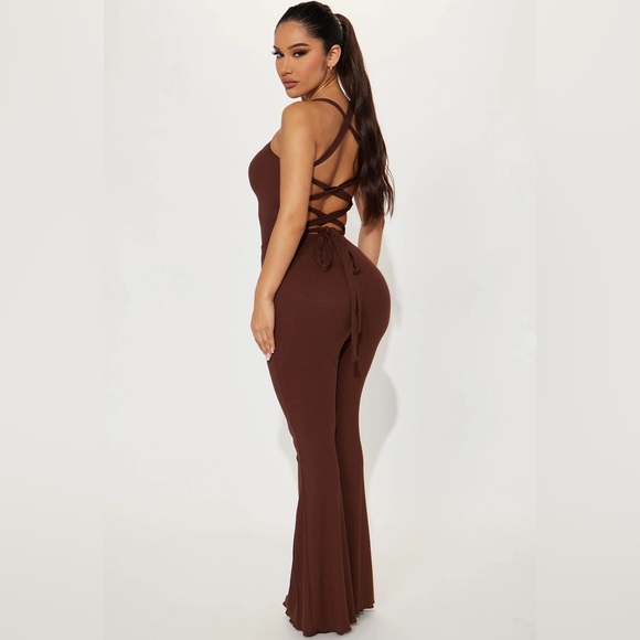 Calling again pant set -  chocolate 2PC - Picture 2 of 2